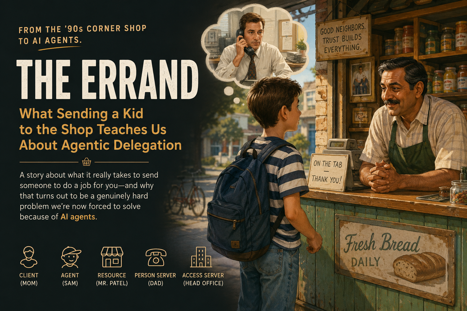 A kid running an errand to the corner shop